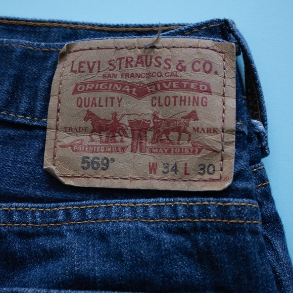 COPY - Levi's 569 Indigo Loose Straight Jeans 34/28.5 - Picture 3 of 3